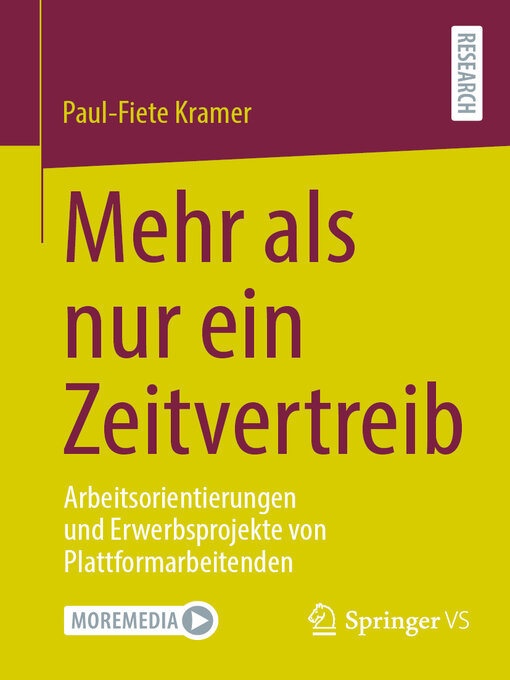 Title details for Mehr als nur ein Zeitvertreib by Paul-Fiete Kramer - Available